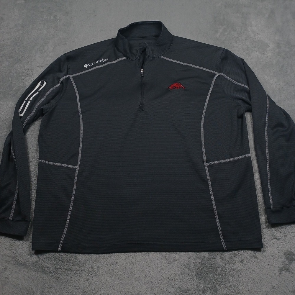 Arkansas Razorbacks Sweater Mens XXL Gray Columbia Golff 1/4 Zip Pullover